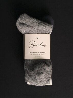 BOMBAS Pack of 4 Supima Cotton Modern Rib Calf Socks MEDIUM NWT